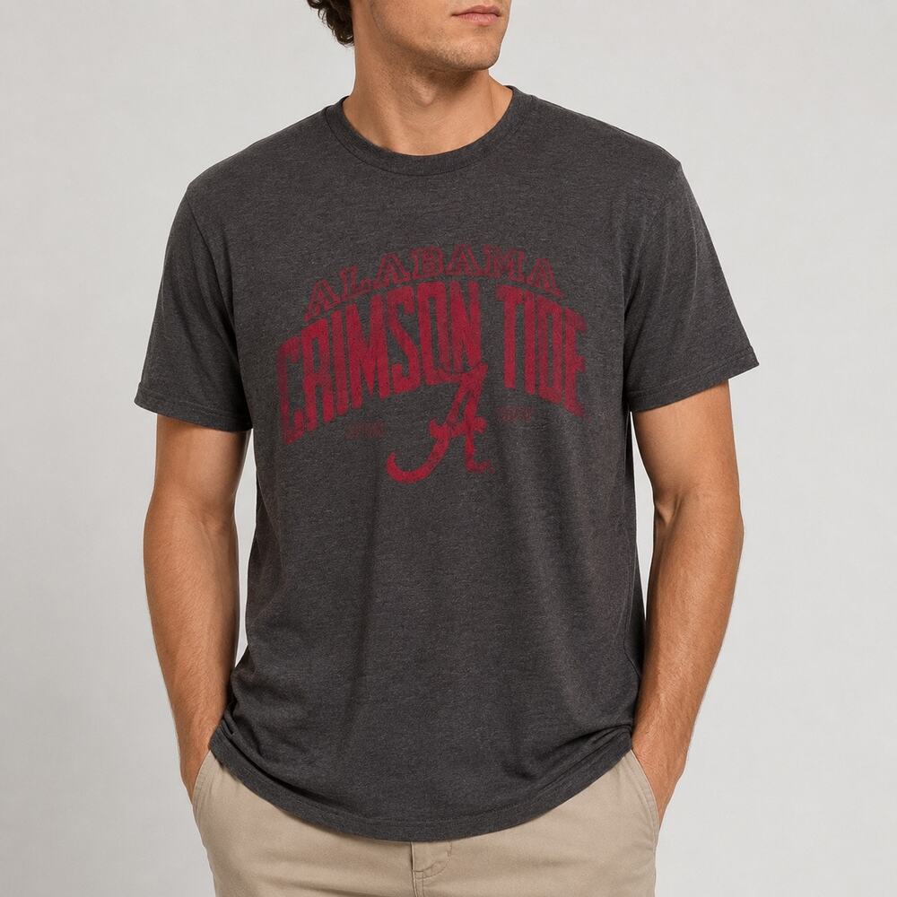 4th & 1 Alabama Crimson Tide T-Shirt Men's Large Brown Gray Distressed NCAA